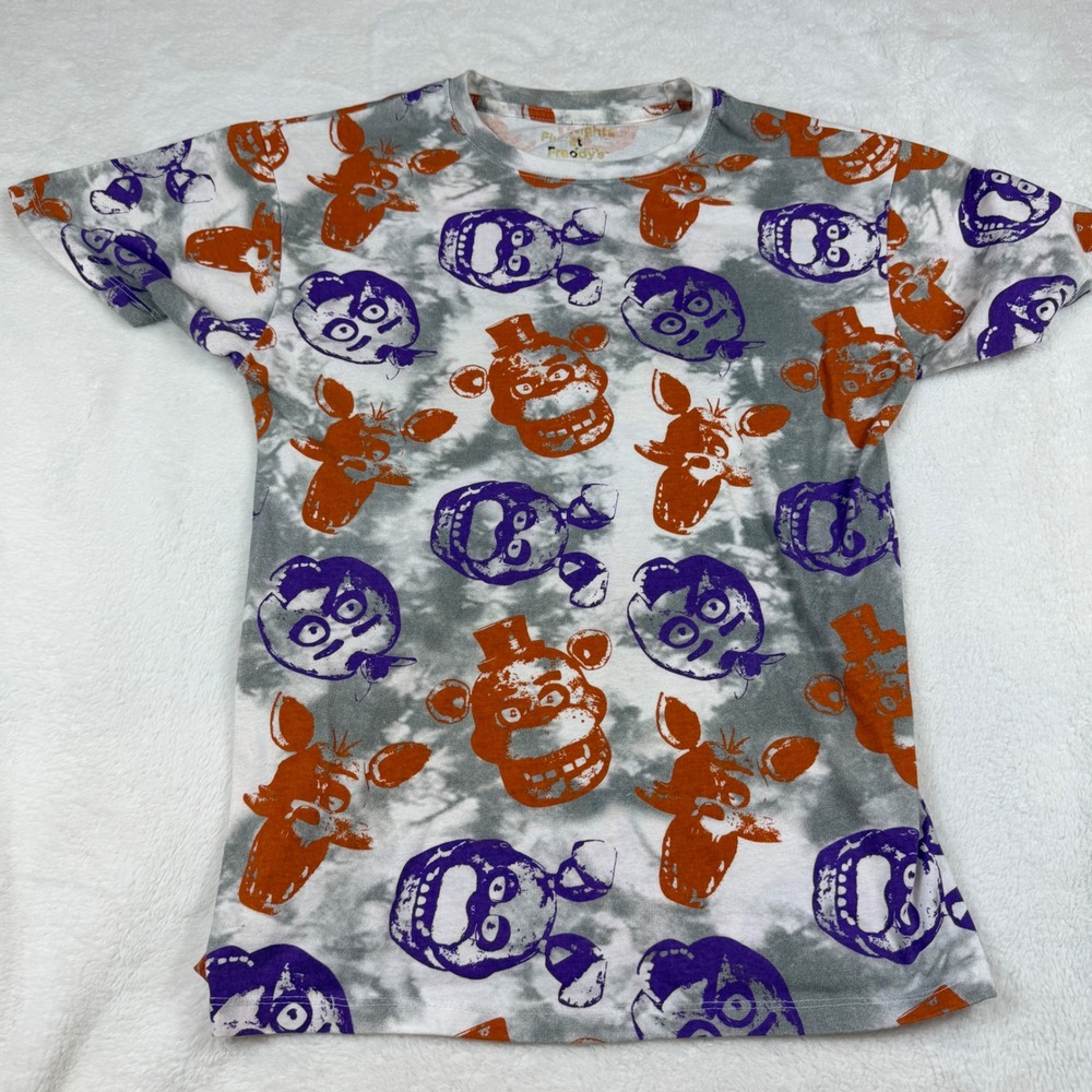 Five Nights at Freddys Kids XL 14 Tie Dye Graphic T-Shirt Freddy Foxy FNAF
